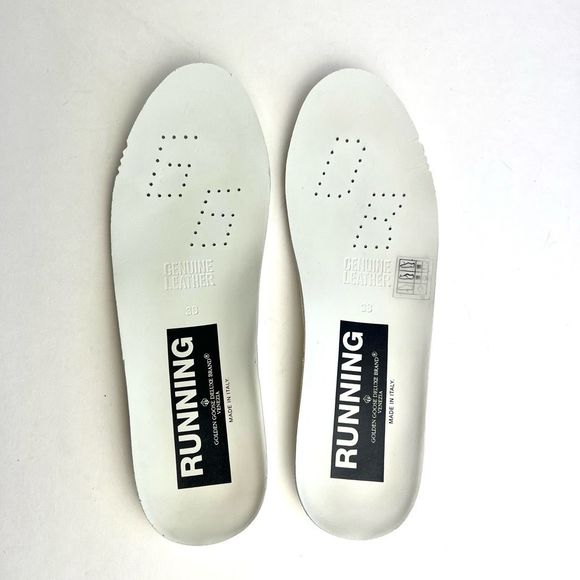 Golden Goose Running Sole Sneakers in Navy/White Check and Yellow Star Sz 38, US - Picture 12 of 12